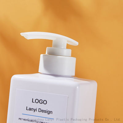 Square Clear PET Plastic 500ml Shampoo Pump Bottles